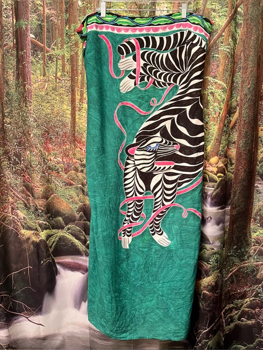 Anthropologie CELANDINE Aliza Strapless Linen Blend Maxi Dress 3X zebra green - Picture 5 of 13